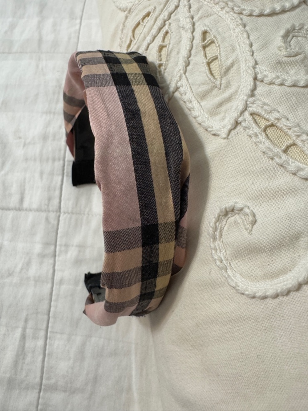 Pink Plaid Twist Headband - Women's Fashion Accessory